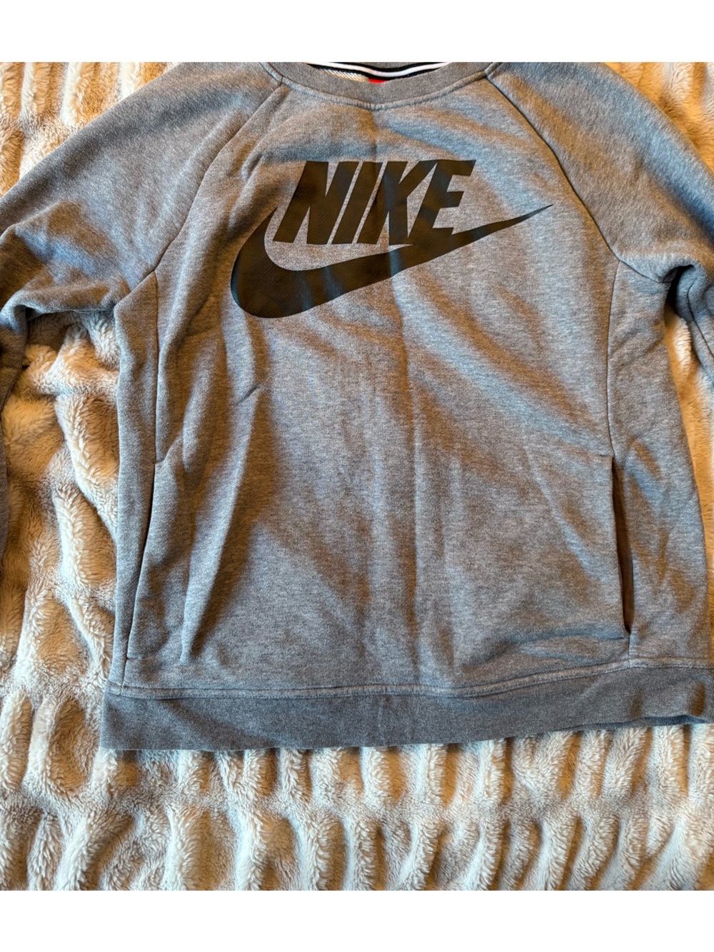Nike Grey Pullover Hoodie with Black Swoosh Logo
